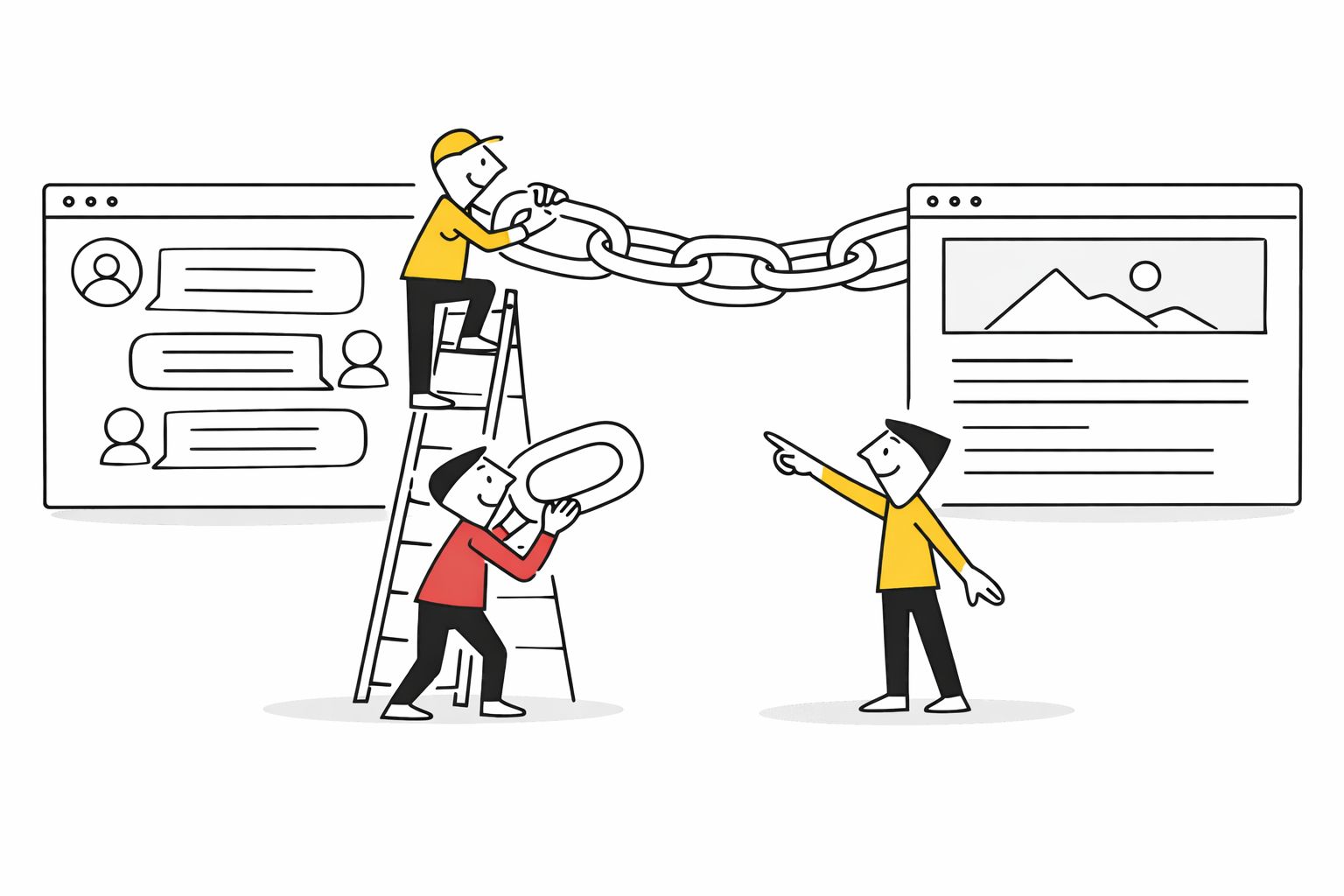 Manual backlink strategy illustration