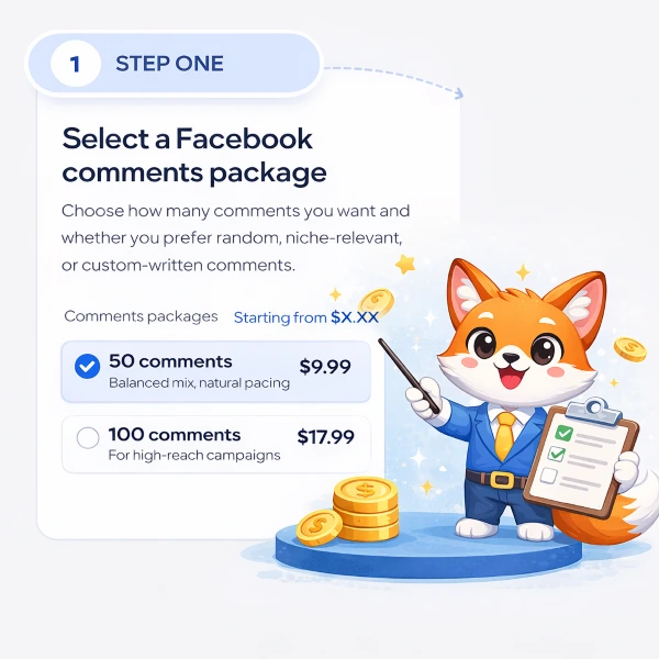 Step 1: Select a Facebook comments package