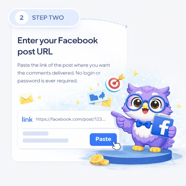 Step 2: Enter your Facebook post URL
