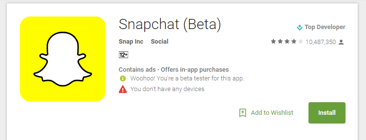 Snapchat Beta App