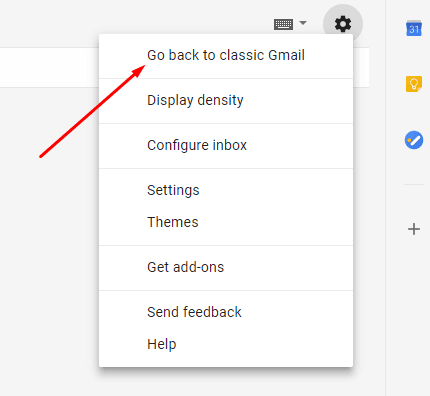 classing gmail settings