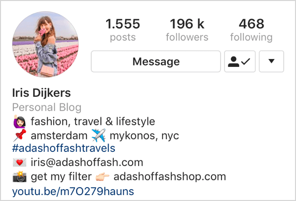 instagram keywords bio