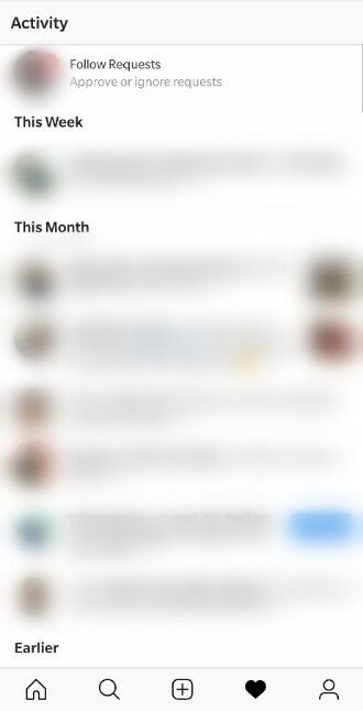 instagram following tab renamed to activity