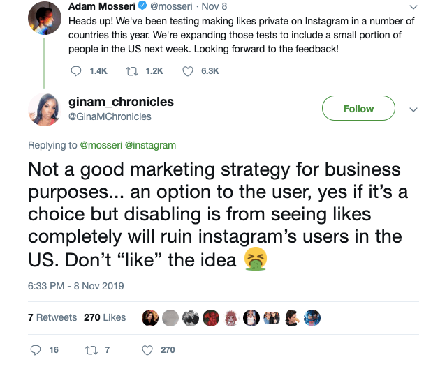 instagram influencer protesting like button removal