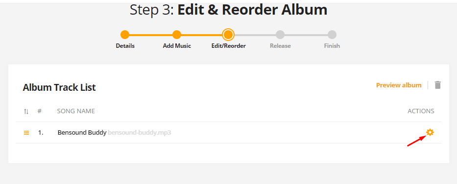 Edit album step 3