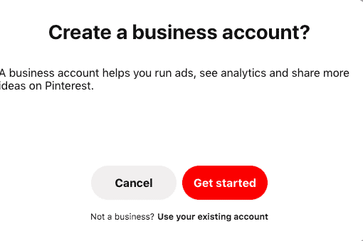 Create a business account