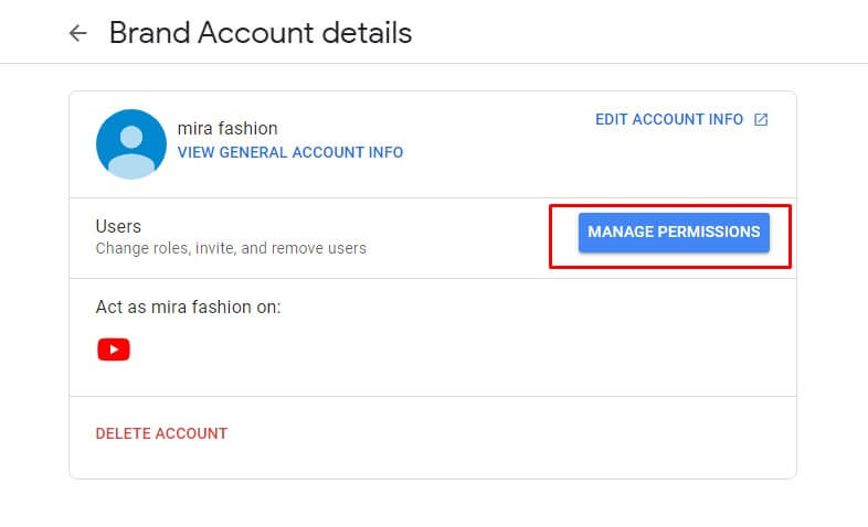 brand account details