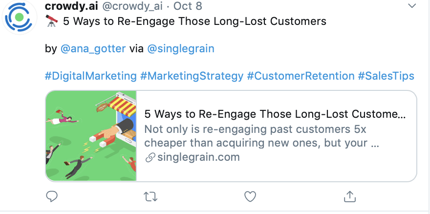 Add links in tweets to increase engagement