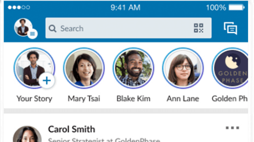 how to create linkedin story using the app