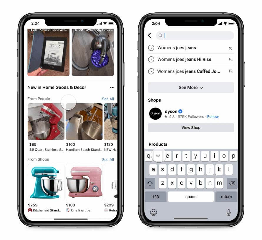 Facebook Shop feature expansion on Marketplaces