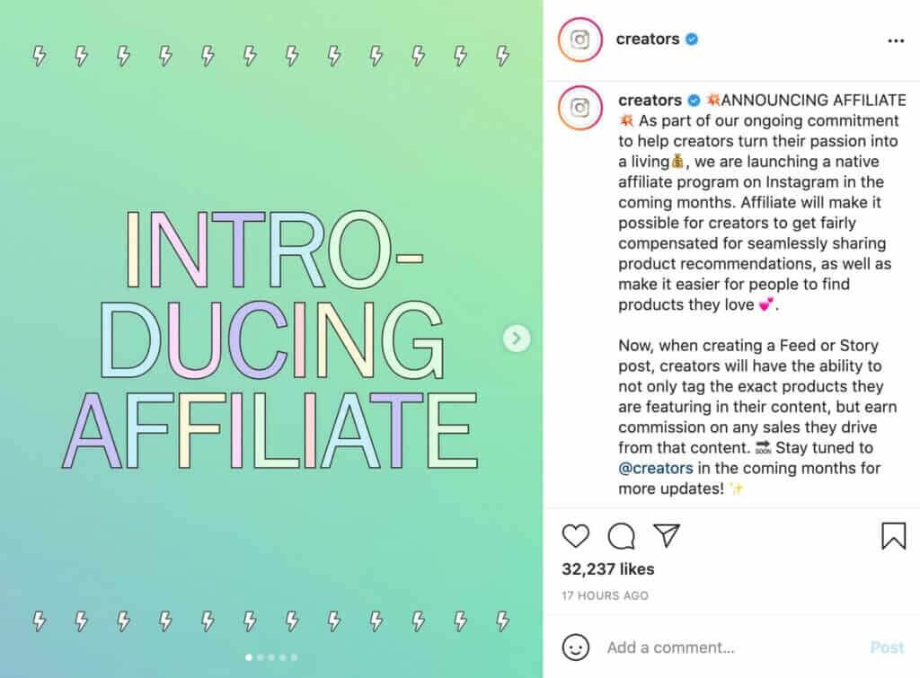 Instagram Native Affiliate Tool for Creators