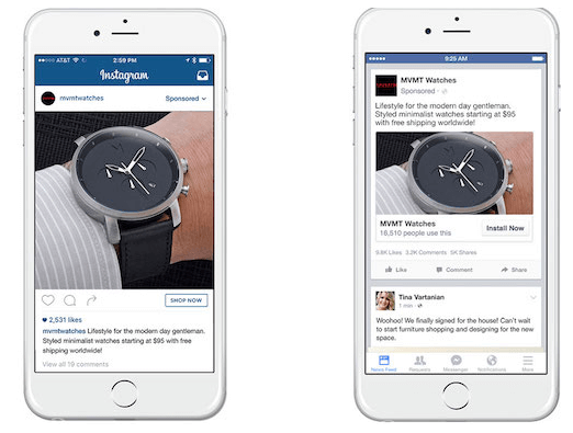 Instagram and Facebook ads