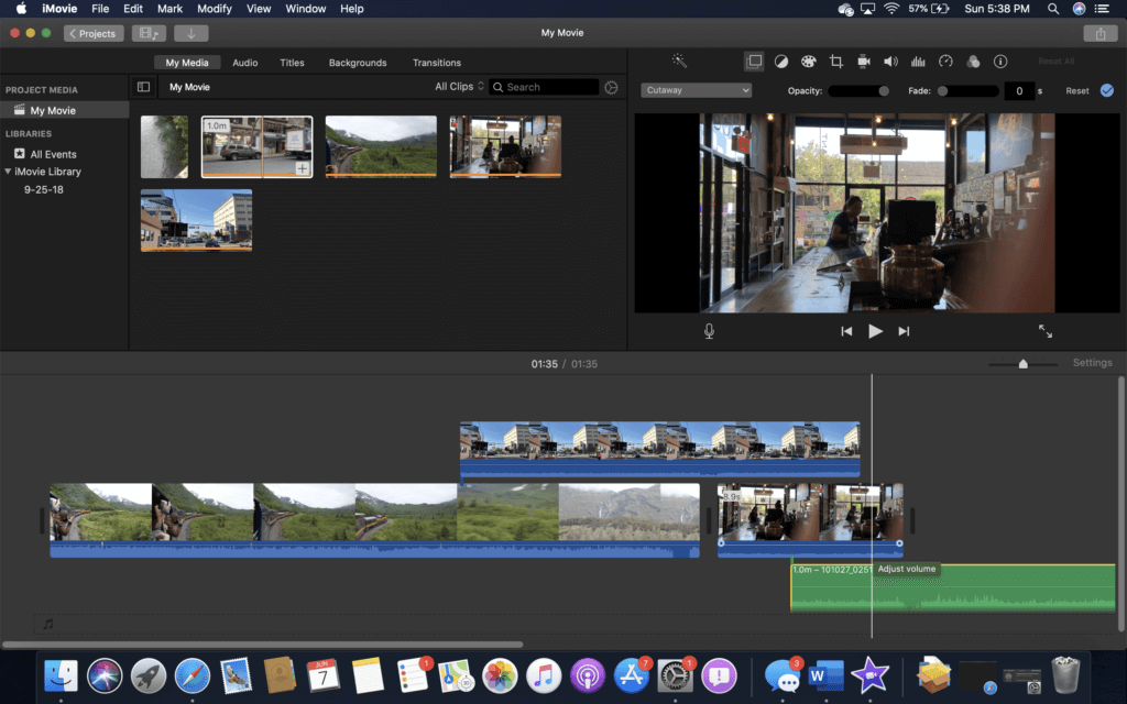 Apple iMOvie Video editing software