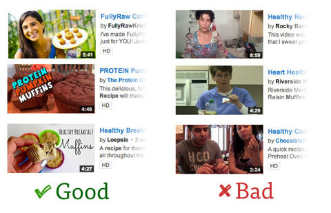 Example of Good and Bad Youtube Thumbnails