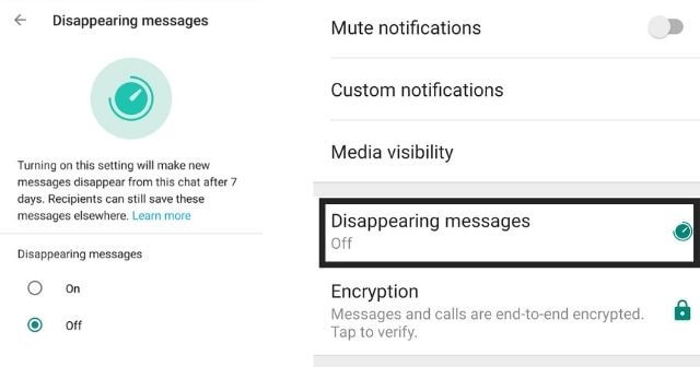 How to use Disappearing Messages Feature on Whatsapp