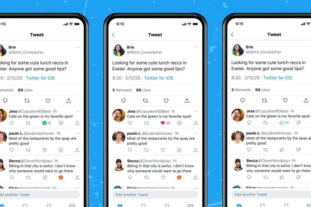 Twitter testing upvote and downvote feature in iOS app