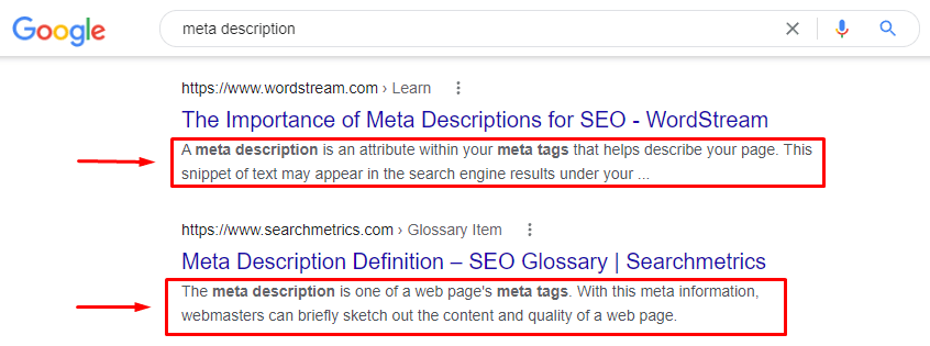 meta description