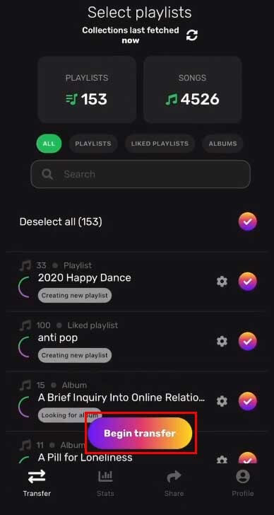 select playlist
