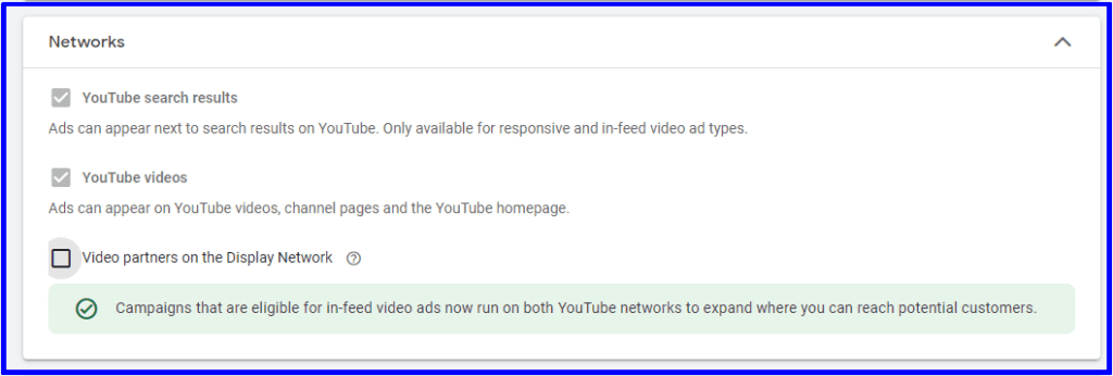video partners on display network option while choosing placements for google ads.