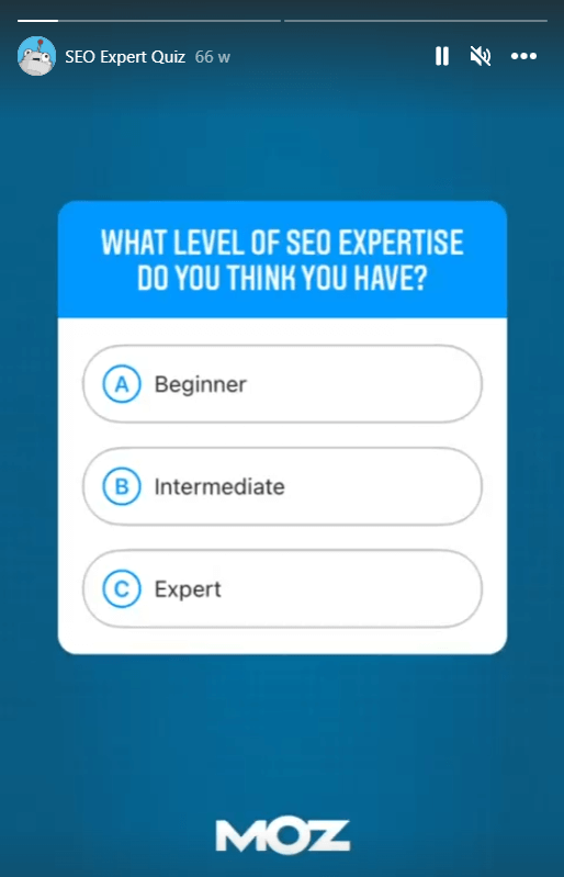 SEO MOZ Instagram story