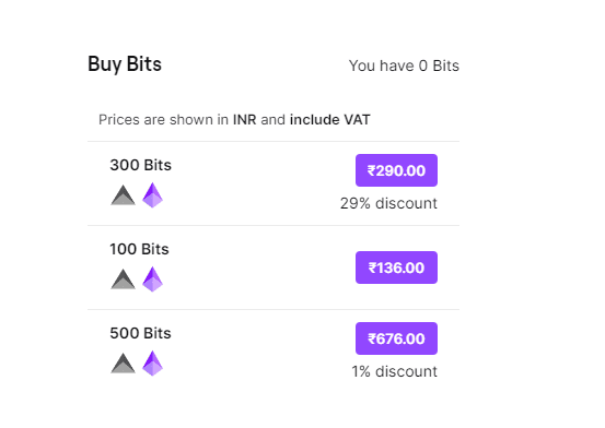 Twitch Bits rates