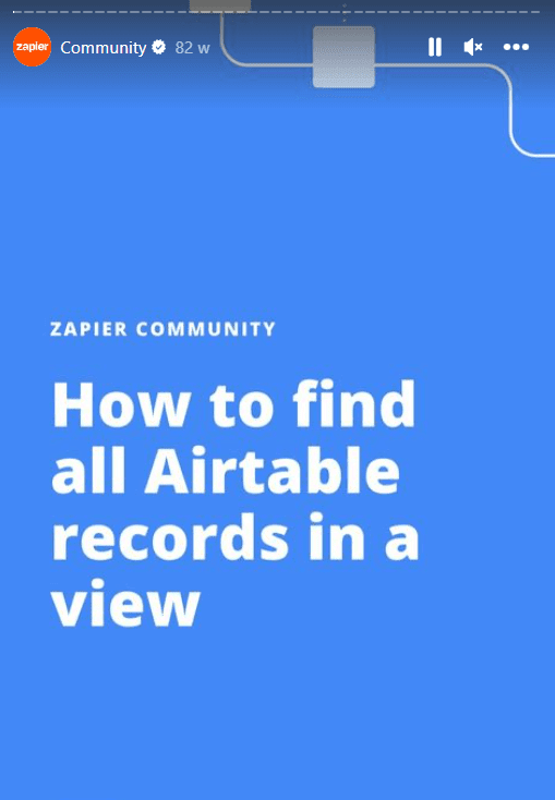 zapier community Instagram story