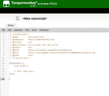 Tapermonkey Script Editor