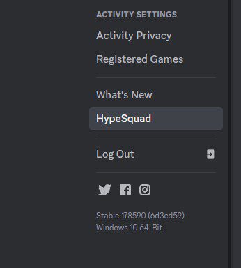 Step 2 to join Discord Hypesquad