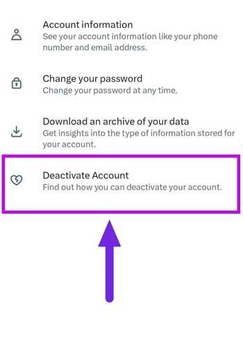 Deactivate Twitter account