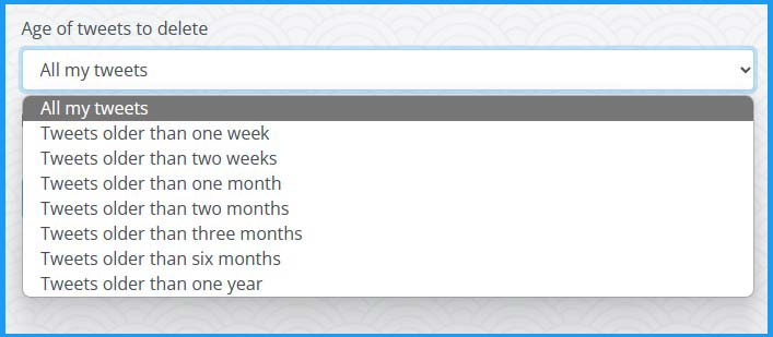 Select tweets by Age on TweetDelete