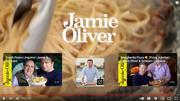 jamie oliver youtube video endscreen