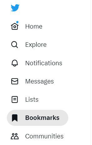 accessing bookmarks option on Twitter