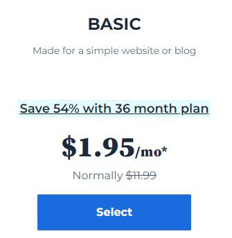 Bluehost cheapest hosting plan