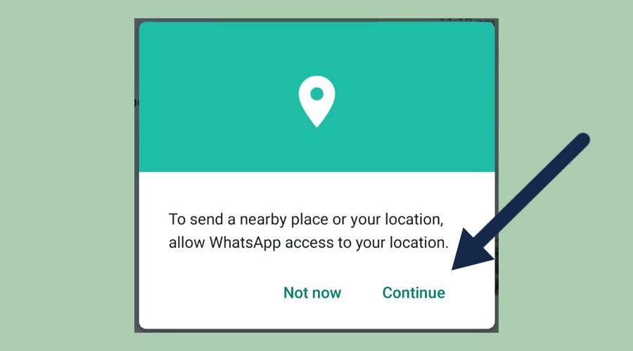 Allow permission to access location on WhatsApp