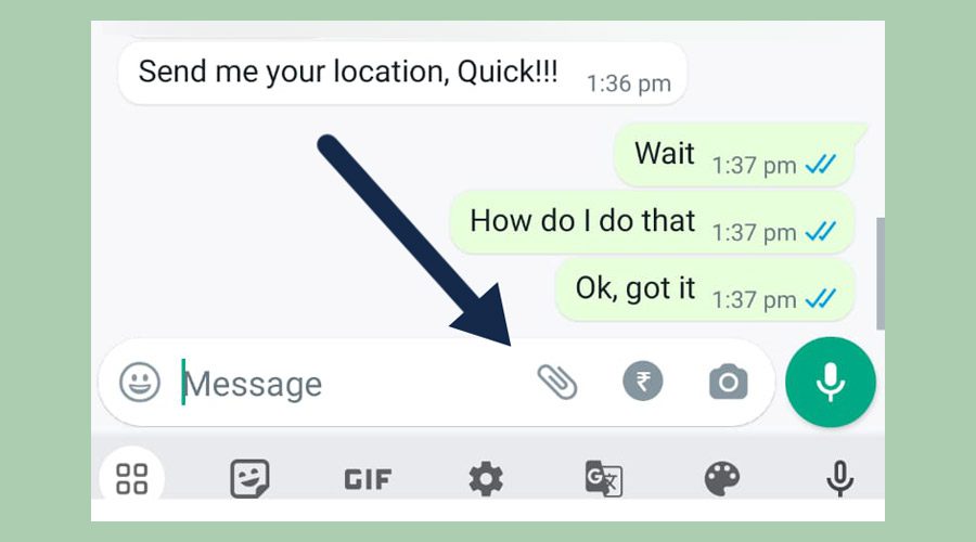 Whatsapp chat for sharing location