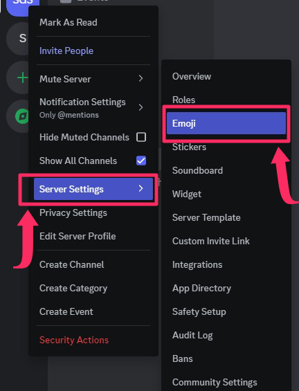 Discord server settings for emoji upload