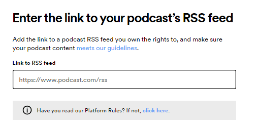 Enter RSS Feed Link
