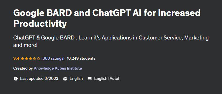 Googlе BARD and ChatGPT AI for Incrеasеd Productivity on Udеmy