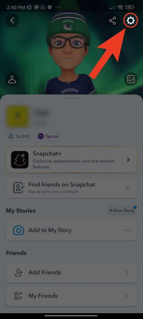 go to settings Snapchat