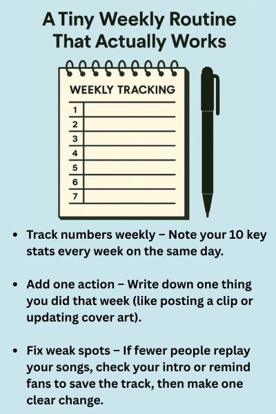 Weekly Spotify routine.