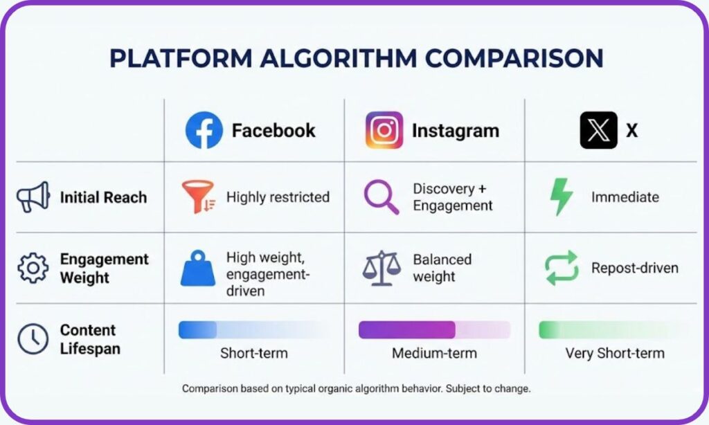 How Facebook’s system compares to other social platforms