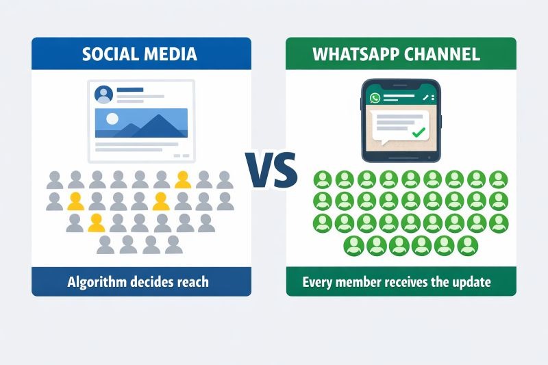 reach of social media vs reach of whatsapp channels