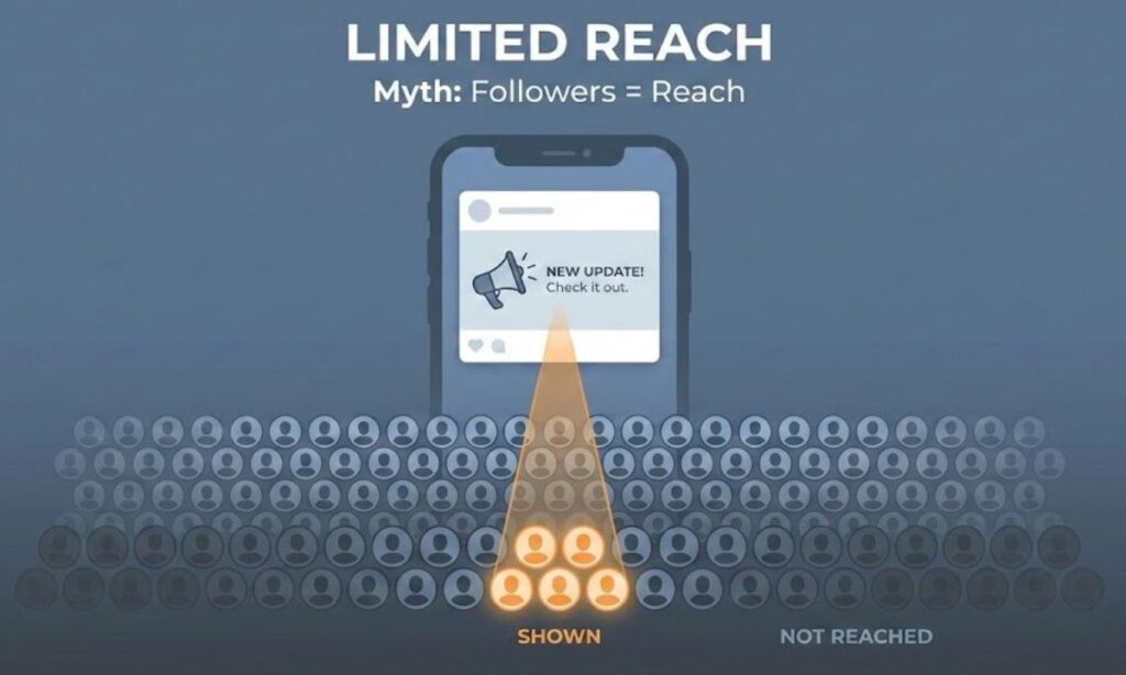 Facebook Does Not Show Your Posts to Everyone. Here’s Why limited reach of Facebook posts revealed and explained in detail