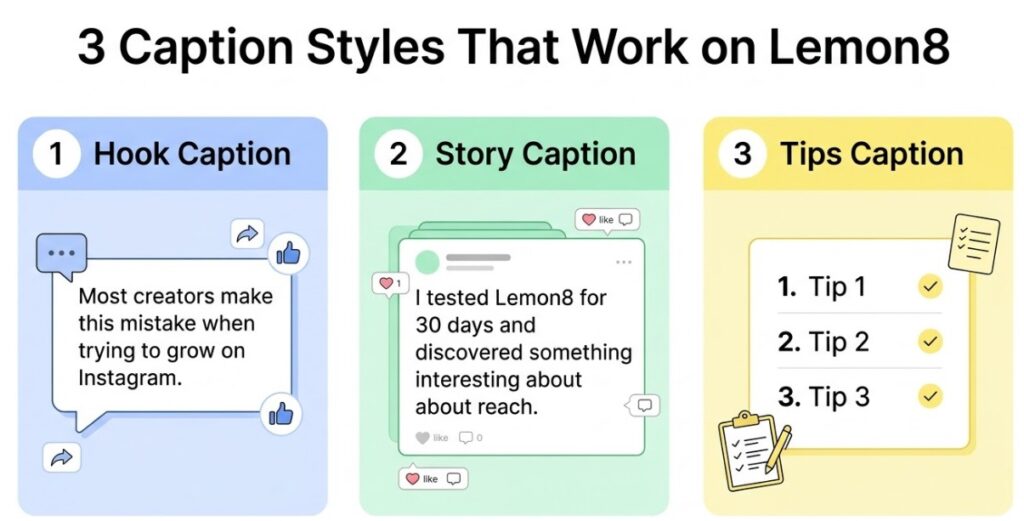 3 caption styles that work on lemon8