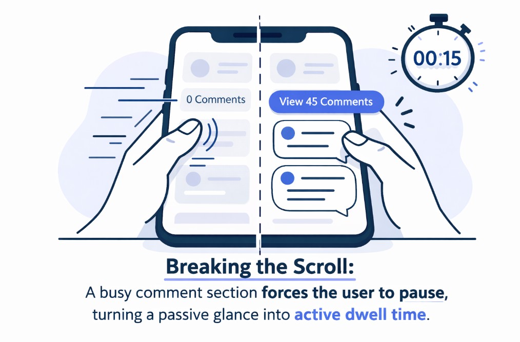 Facebook feed dwell time