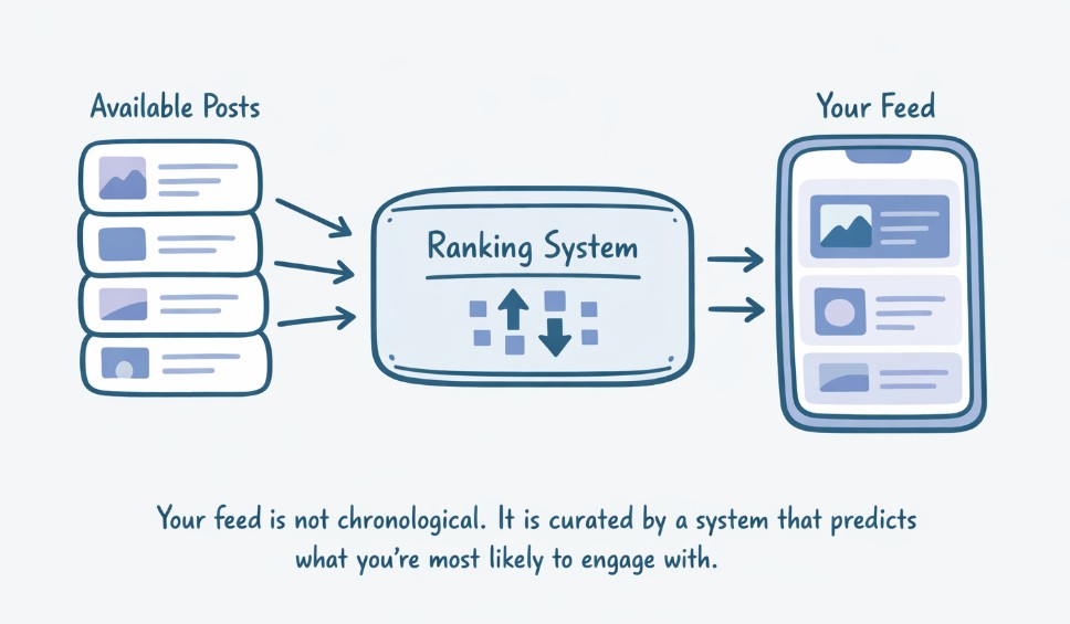 Facebook feed for comments ranking system