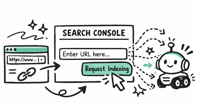 Submitting a backlink page URL in Google Search Console and requesting indexing so Googlebot can crawl and index the link.