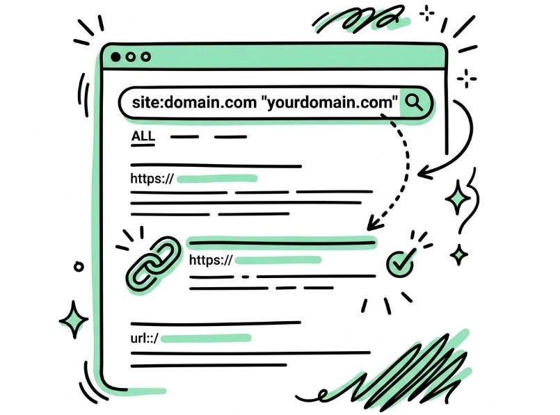 Checking if a backlink is indexed using Google search operator site:domain.com
