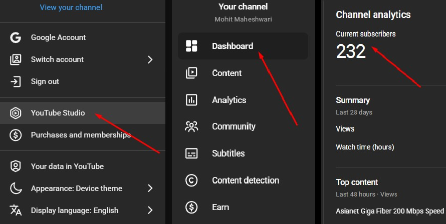 how to see your Youtube subscribers step by step