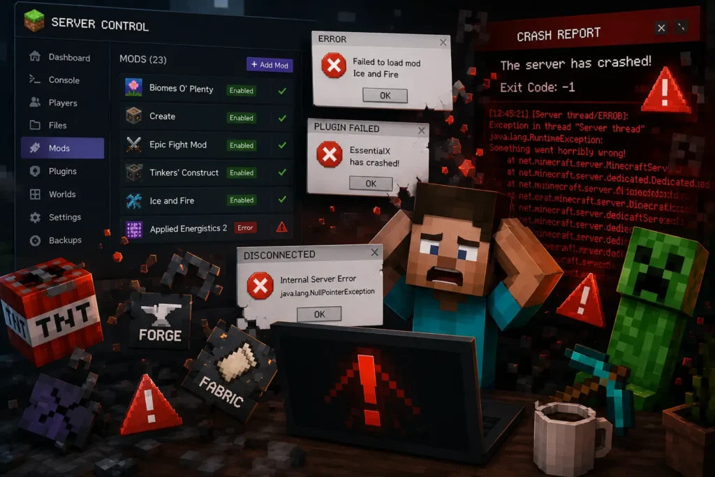 Minecraft Mods Gone Wrong – When Free Server Hosting Starts Breaking